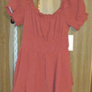 Inspired Hearts Red Puff Sleeve Mini Dress - Lrg